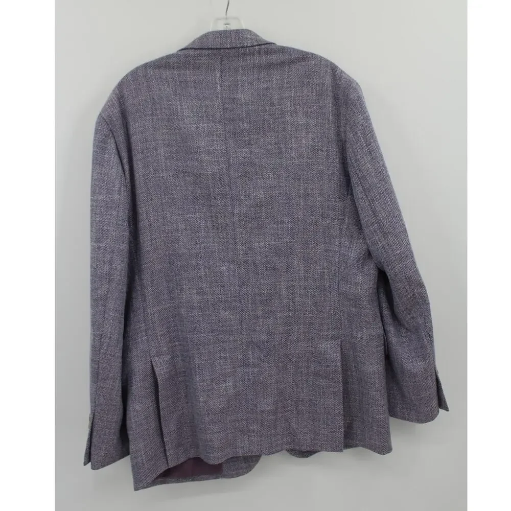 Jos a Banks Blazer Mens 42R Purple Unstructured Tweed Comfort Stretch